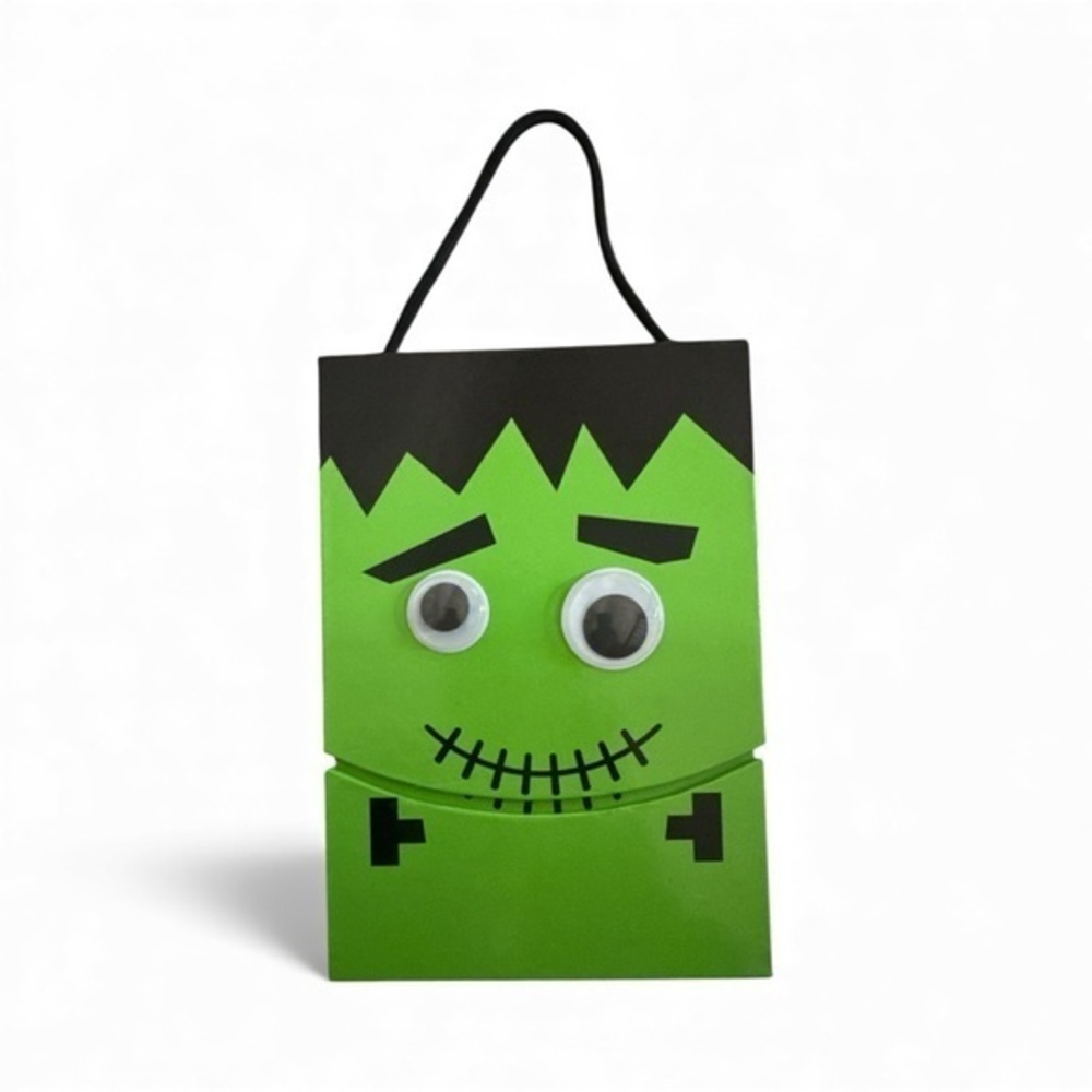 Frankenstein Green Monster Gift Box Carrying Gift Bag Halloween Sees Candy Decor
